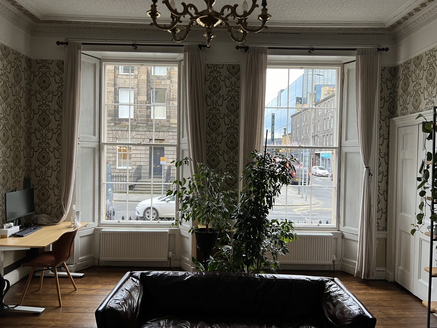 Inside of sash window with secondary glazing installed