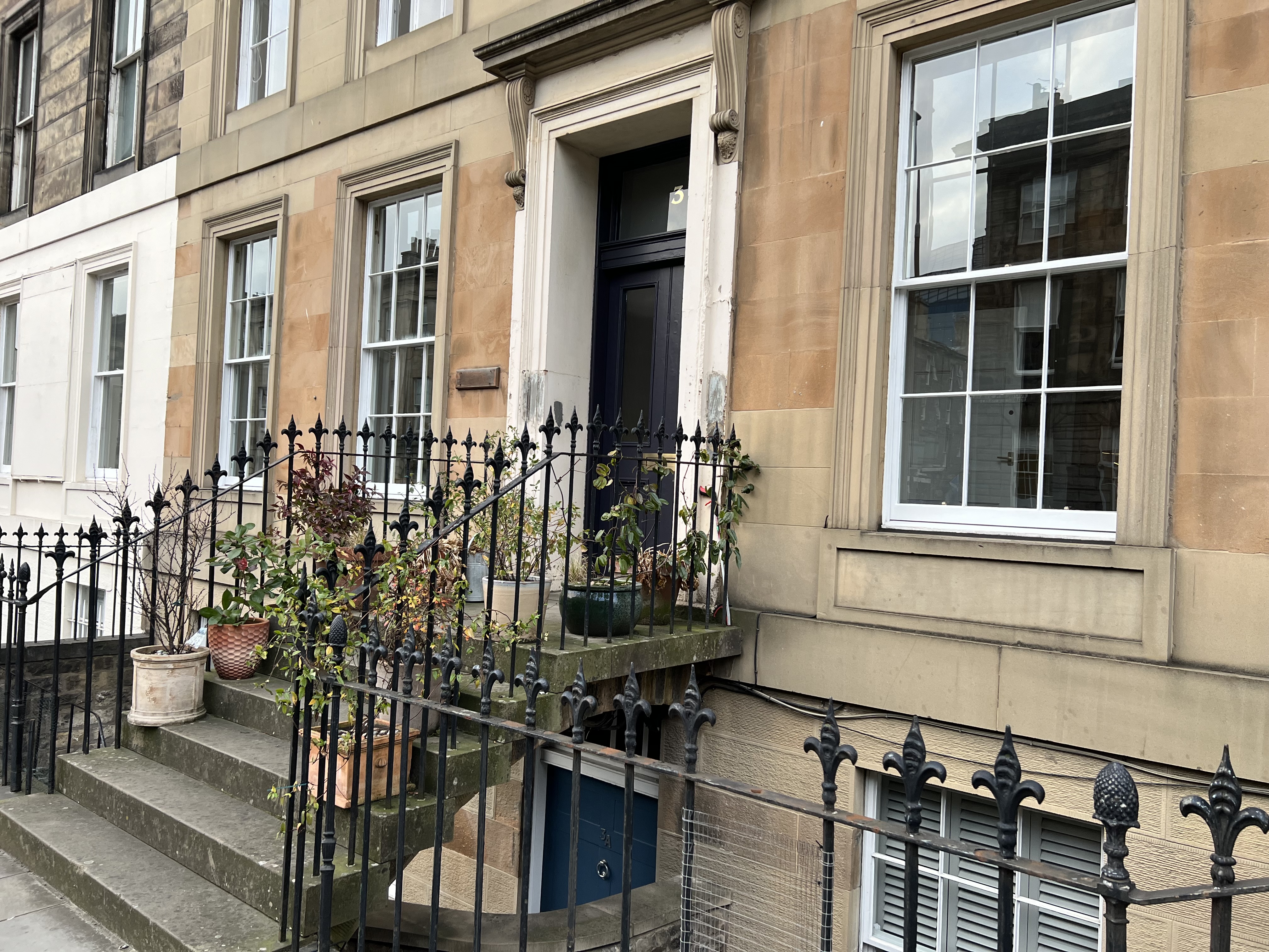 Outside of a Sash window with secondary glazing installed