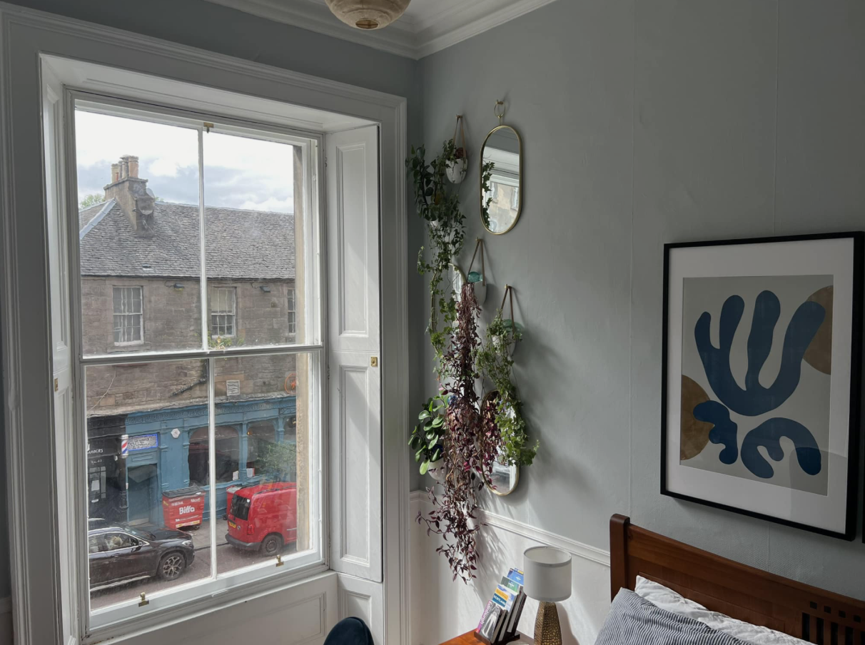 Inside of sash window with secondary glazing installed