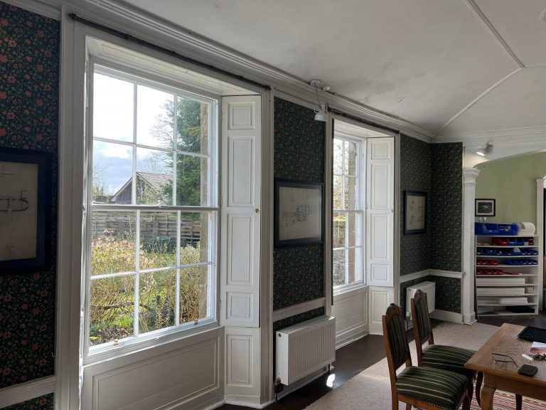 Inside of a Sash window with secondary glazing installed